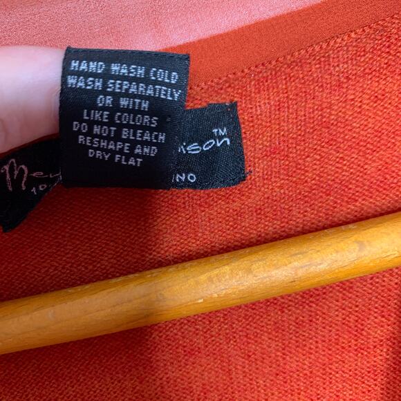 3/$20 Mercer & Madison women's burnt orange merino wool v-neck wrap sweater SZ S - Picture 8 of 9